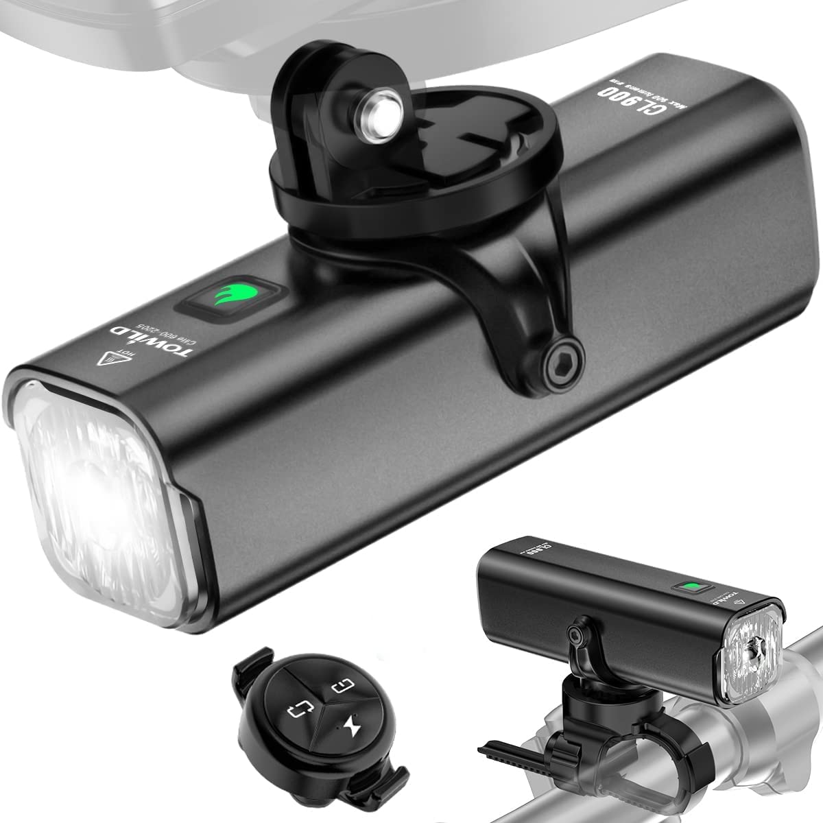 TOWILD CL900 Lumen Bike Lights 2600 mAh Bike Front Light Type C Rechar Nywton Bikes N Gears