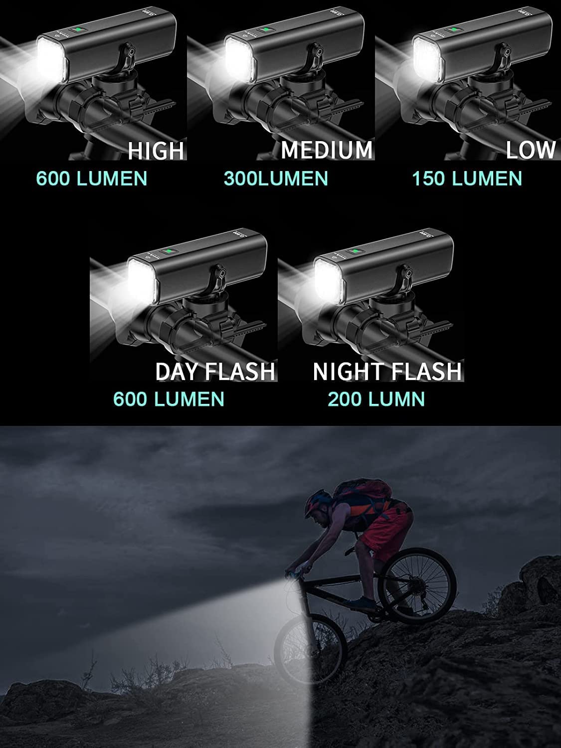 600 lumen shop bike light