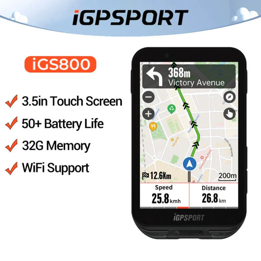 iGS800 Touch-screen Bike Computer Professional GPS Cycling Computer Map Navigation WiFi ANT+ 50H Battery Life