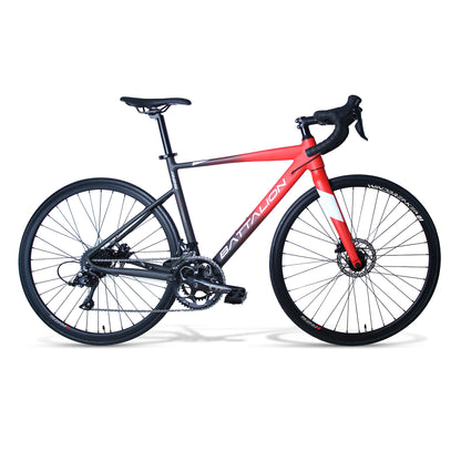 Battalion R25 Windbreaker Road Bike with Shimano Sora 18 Speed | Carbon Fiber Fork | Full Alloy Frame Bicycle (700C, Super Lightweight Road Bike) | Mechanichal Disc Brakes